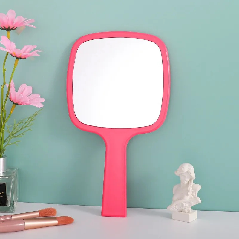ZONZHU 2Pc MOQ Square Handel Make up Mirror ABS High Definition Mirror Surface Customize Logo Multiple Color