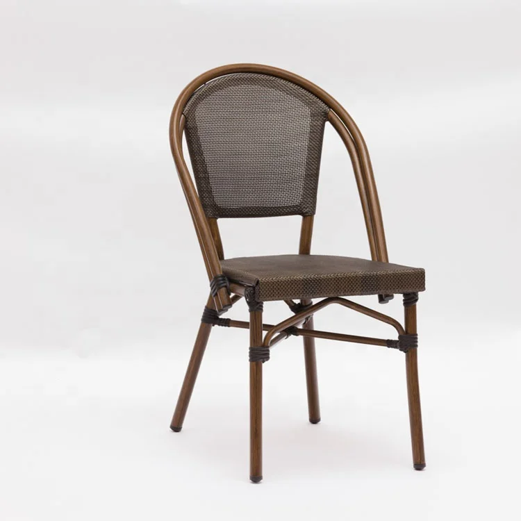 Aluminium Comfortable Outdoor Stackable Dining Style Metal Modern Cafe Chair