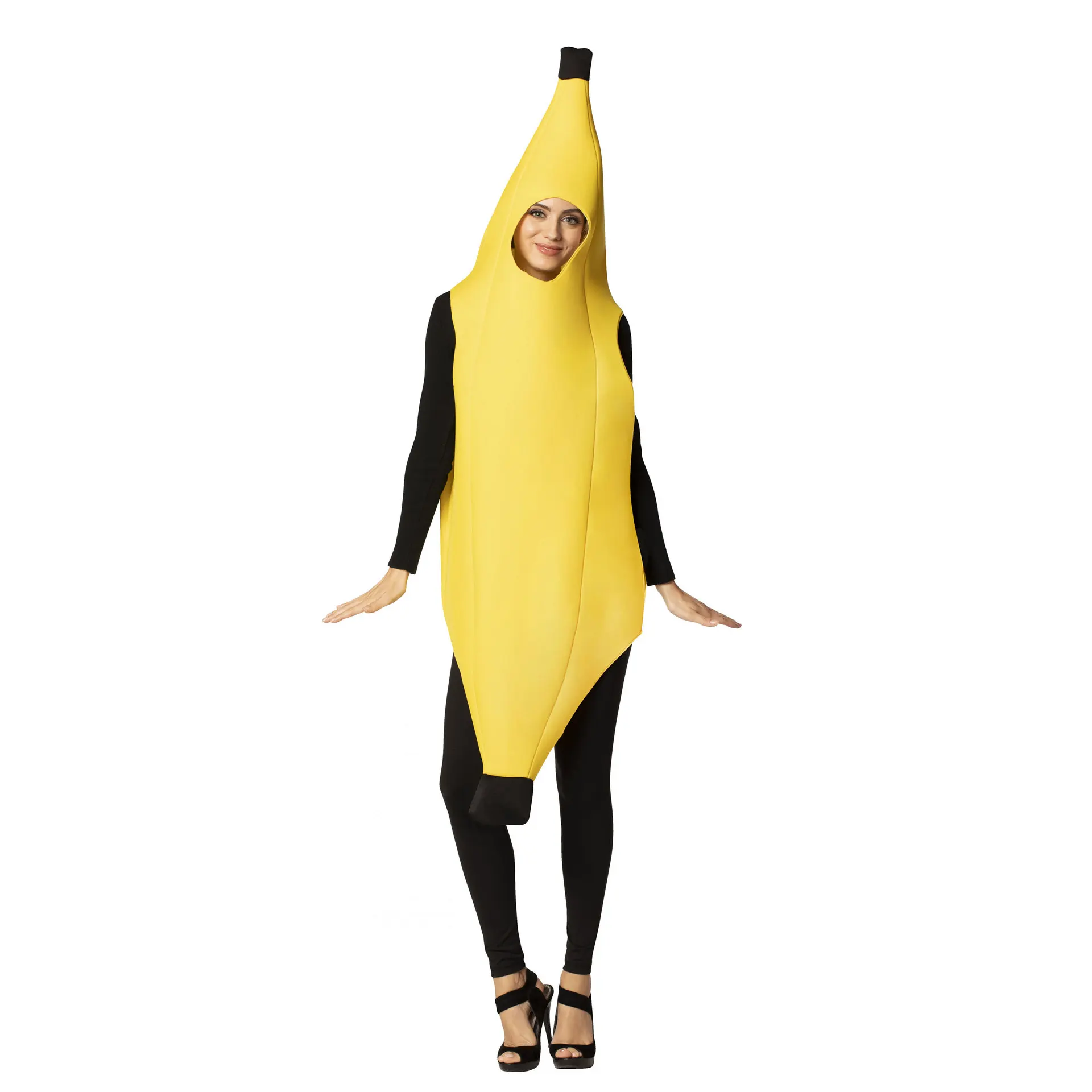 Banana Costume for Adults Men Women Teenagers Funny Appealing Banana Halloween Costume Fruit Outfit