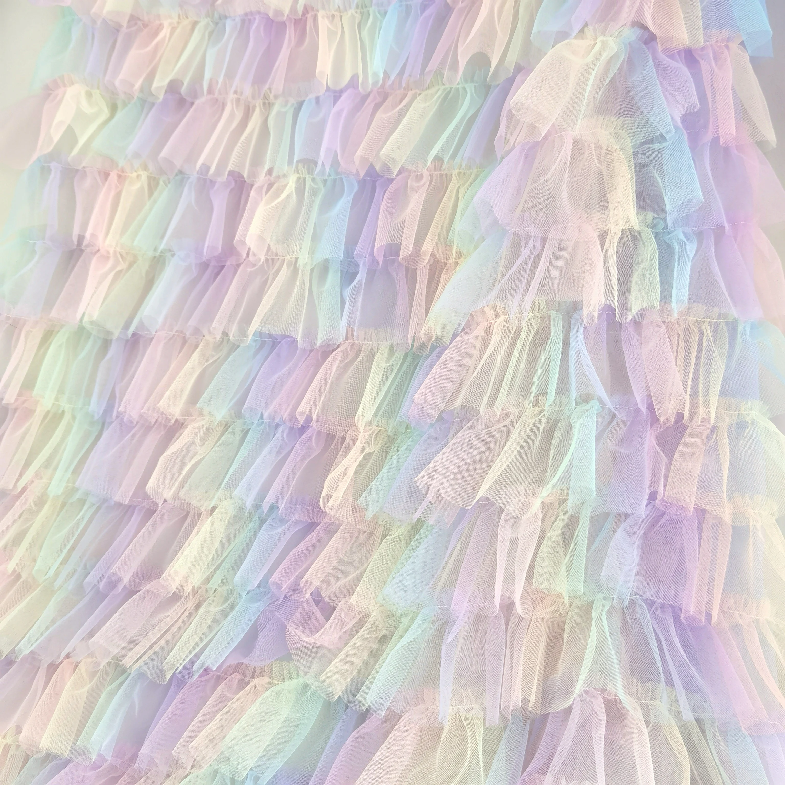 3D Dribbling embroidered tulle fabric
