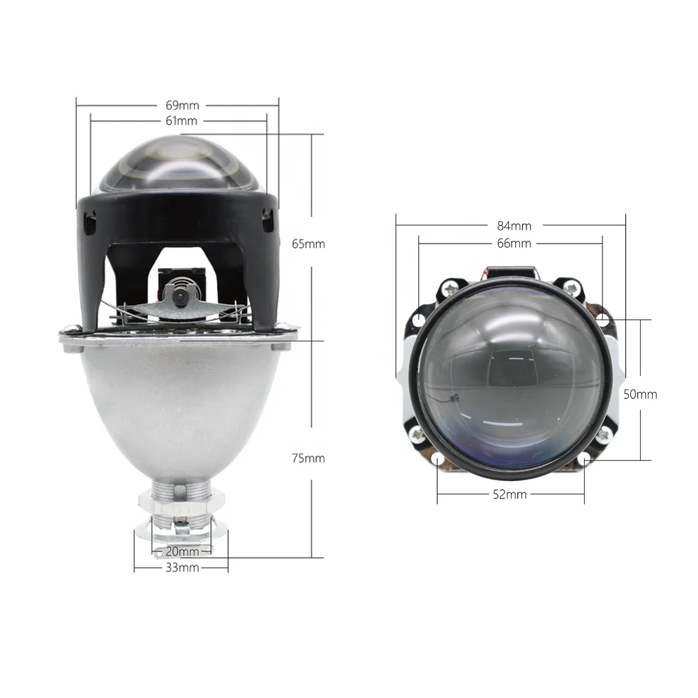 TAOCHIS Car Head light 2.5 inch Mini HID Bi-xenon Projector Lens universal Auto head lamp with high low beam H1 Xenon Bulbs