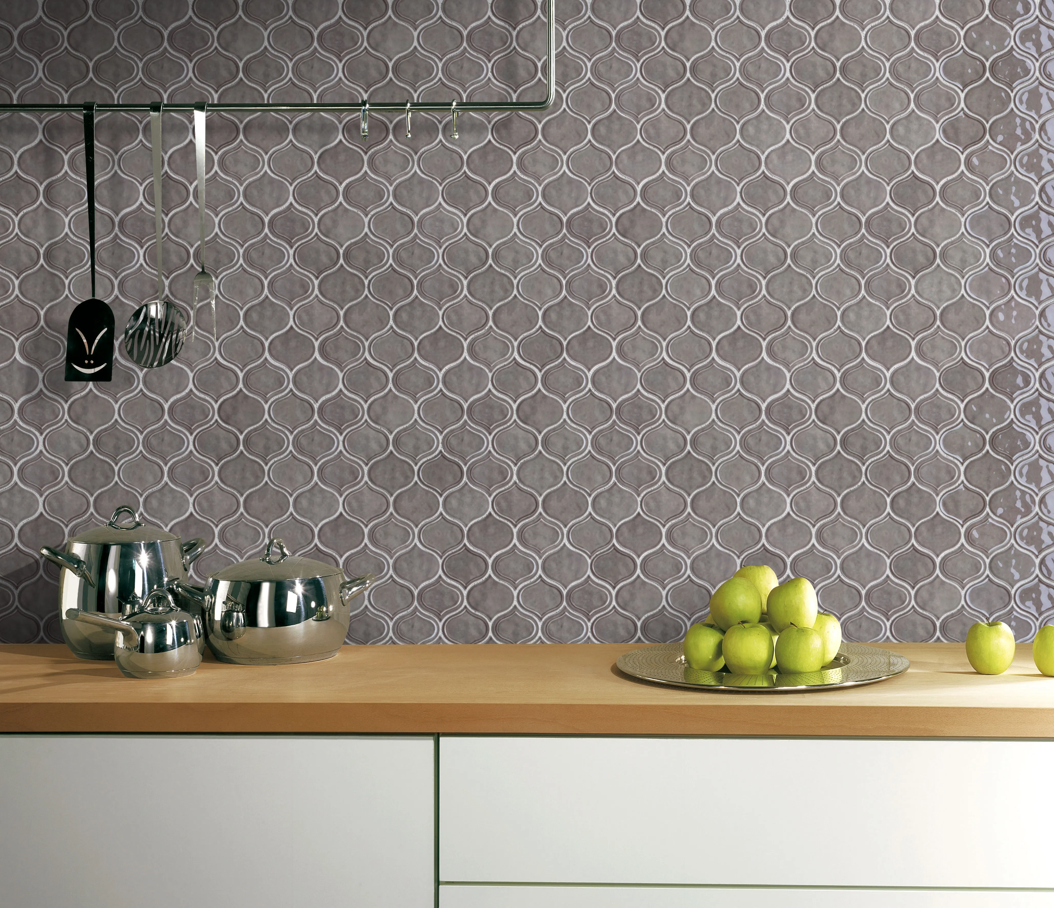 Mosaic Mural Zellige Bathroom Floor Marble look Glass Tiless