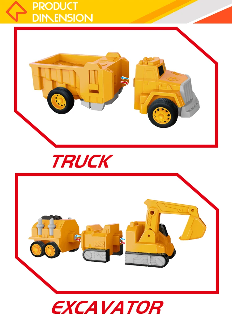 5 in 1 Assembly Deformation light and sound Car Magnetic Robot Toy