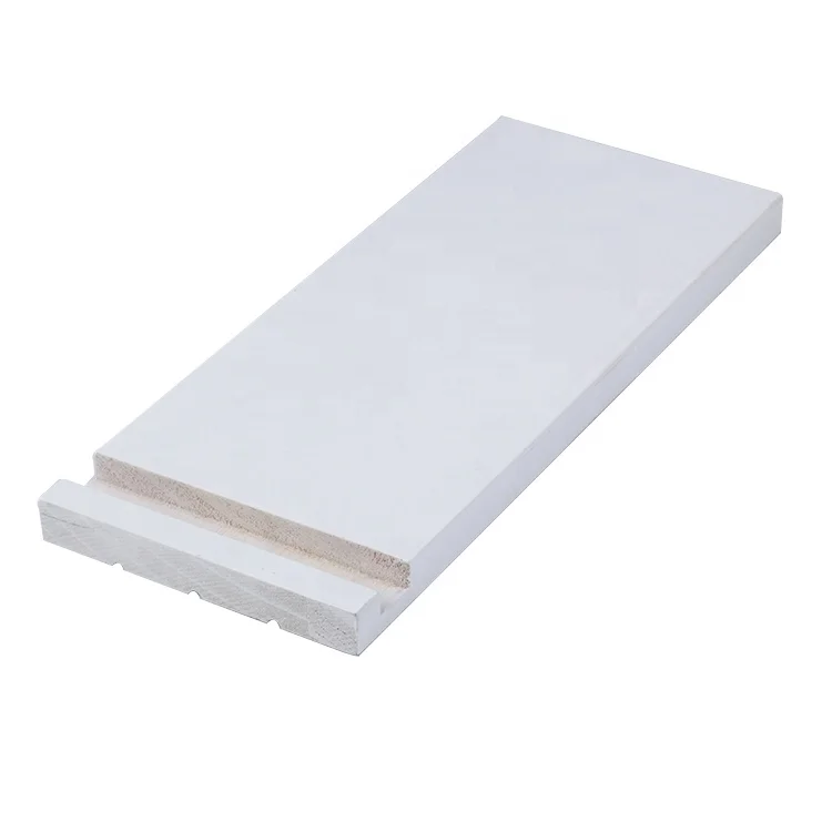 Low price white gesso prime finger joint radiata pine Chinese fir wooden customizable flat jamb door jamb door window frame