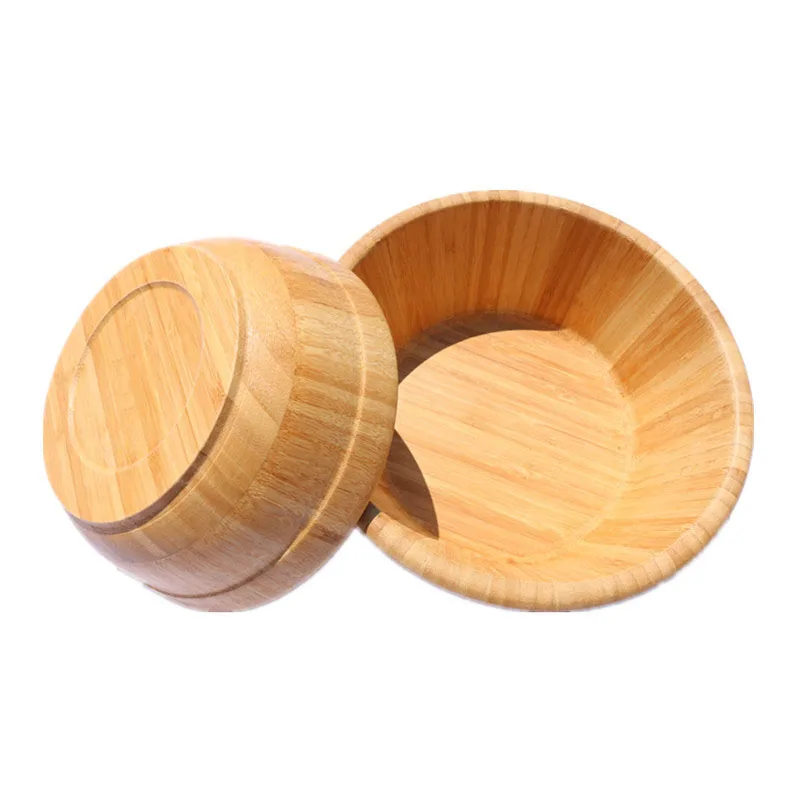 
Full bamboo salad bowl Western restaurant bamboo fiber basin large fruit plate fruit salad vegetable salad creative bowl 