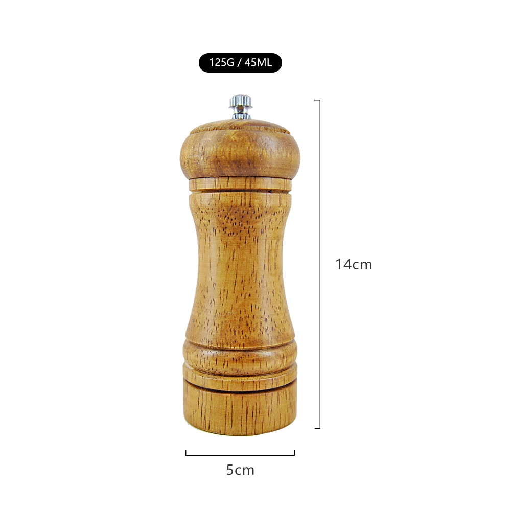 Factory Price Multifunction Solid Wood Adjustable Pepper Mills Spice Mill For Home And Kitchen