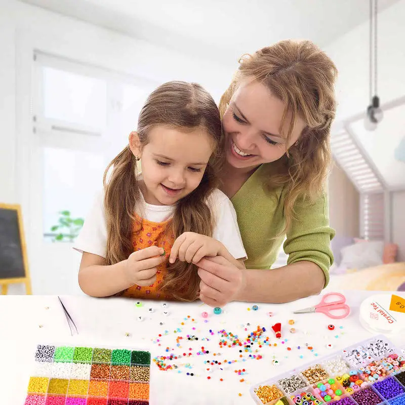 2024 Beads Manufacturer Wholesale 16500pcs 36 Color Glass Seed Beads Kids Toy Set Beads Kit For Jewelry Making