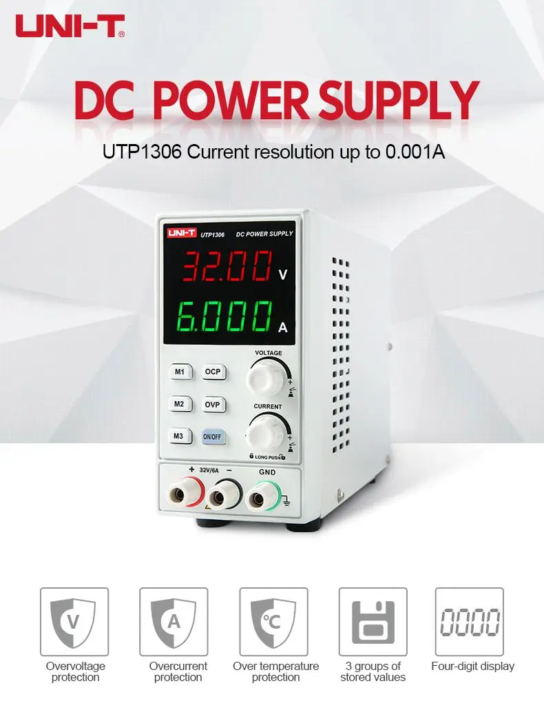 
UNI-T UTP1306 Switching DC Power Supply 110V Voltage Regulator Stabilizers Digital Display LED 0-32V 0-6A Laboratory Instrument 