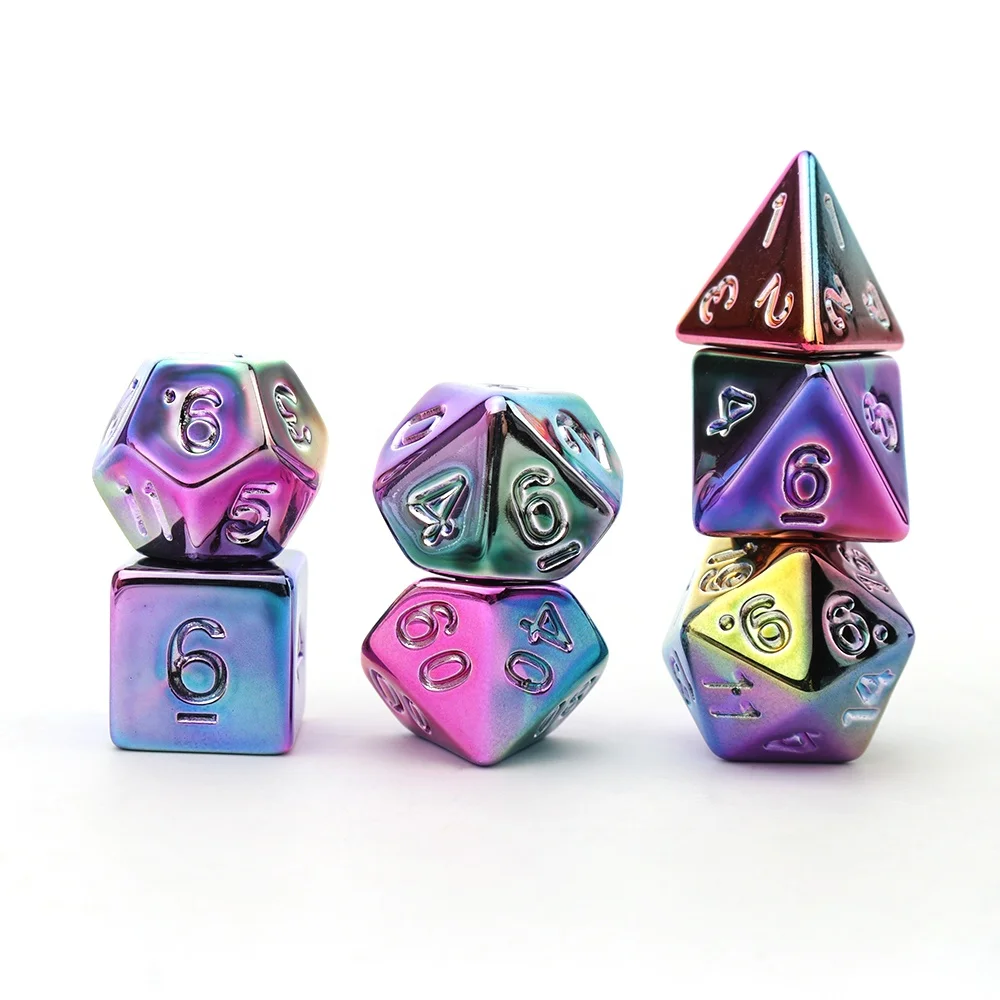 Board or Card Games Dungeons and Dragons Dice Set Polyhedral Acrylic Dice Casino Dnd Metal Dice