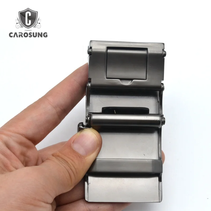 40mm belt buckle custom Stick leather covered belt buckle automatic ratchet buckle for men belt