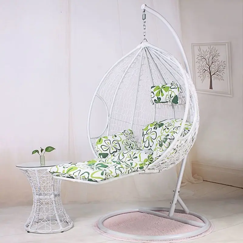 Patio Swing With Stand Outdoor Furniture Set Kids Adults Garden Relax Hammock Double Wicker Rattan Hanging Egg Swing Chair