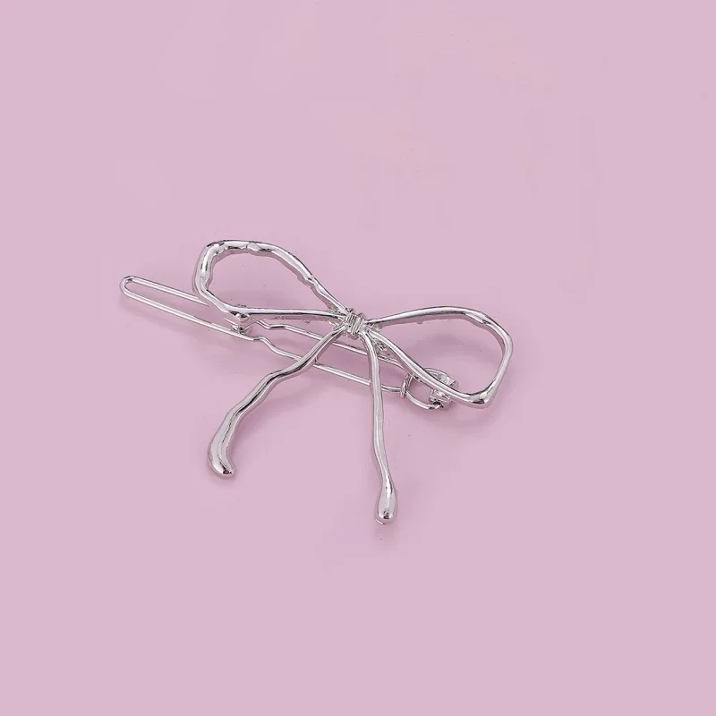 Hot Sale Elegant Bow Hair Clips Temperament Fashion Irregular Metal Hair Clip Hair Accessories Custom