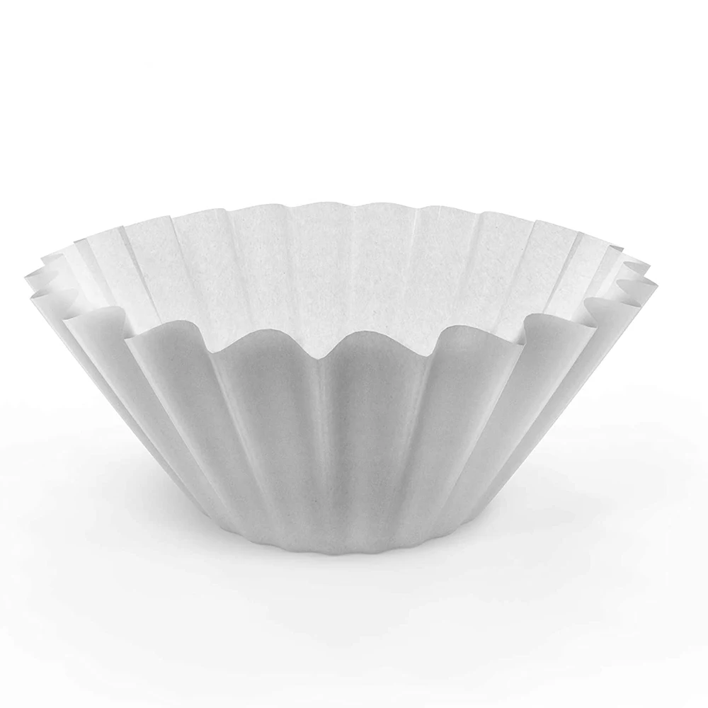 Производитель, корзина/чаша по индивидуальному размеру, волнистый фильтр для кофе, бумажная капсула, чашка, Одноразовый бумажный фильтр для кофе естественного цвета