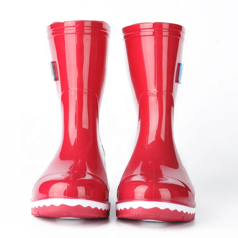 
Rubber Fashion Working Waterproof Pvc Short Ankle Girl Glitter for Women Ladies Cheap Rain Boots 