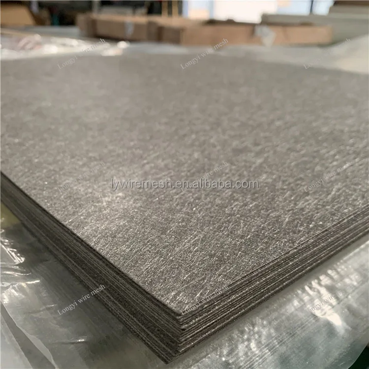 PEM electrolyzer Ti sintered fiber felt 0.6mm 0.5mm 0.4mm 73% porosity titanium felt