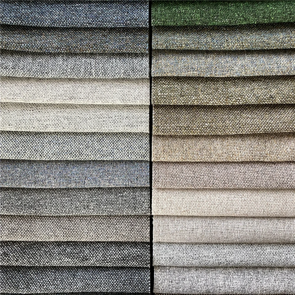 Rainbow Linen Sofa Fabric Dyed Striped Polyester Faux for Home Decor Woven Plain Style for Bag Use Home Textile