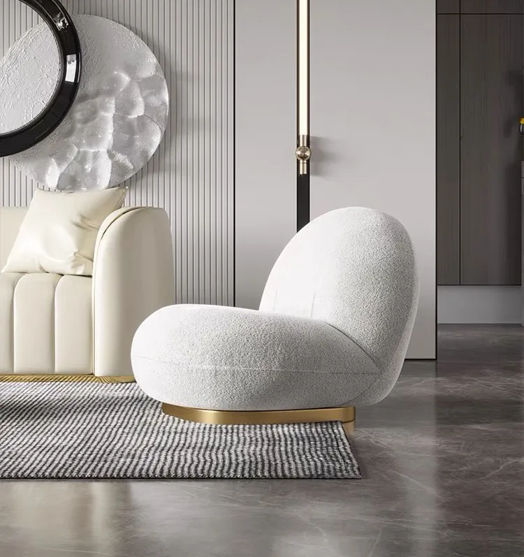 Light luxury simple home network red comfortable Sydney chair Cloud chair Lamb velvet single leisure chair Light luxury  sofa