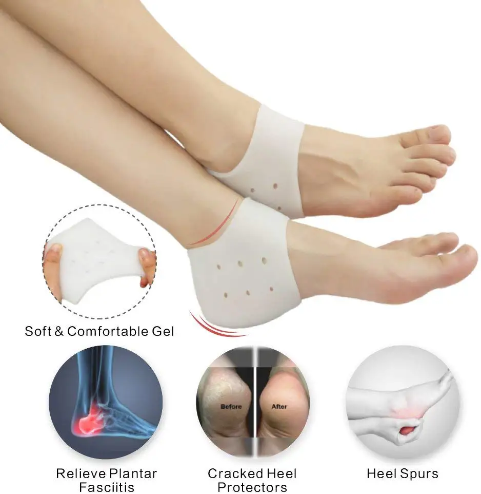Lizeng Factory Gel Heel Spurs Cushion Pressure Relief Insole Gel Heel Socks For Plantar Fasciitis