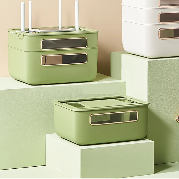 Xingyou Multi-layer Desktop Storage Box Plastic Cable WIFI Wireless Route Storager For Living room office