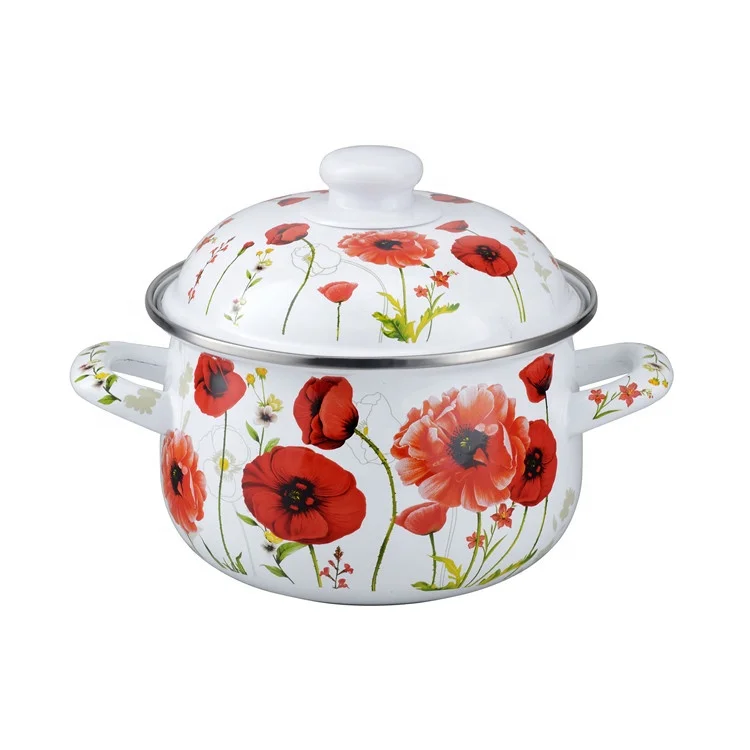 
806D Enamel Casserole Set Enamel Pot Set With SS Ring 