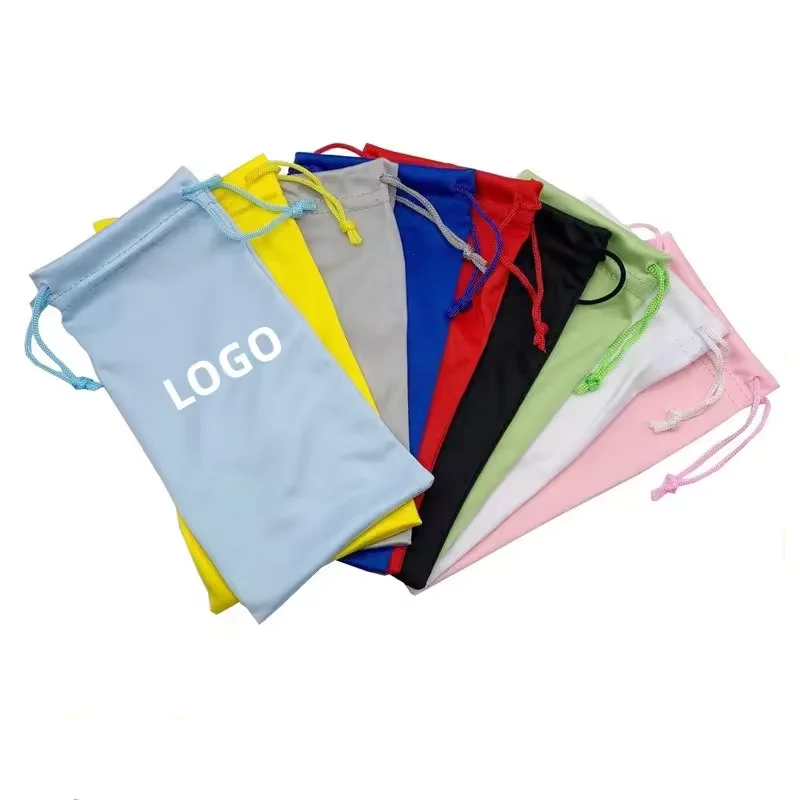 High Quality Low Moq Custom Print Logo microfiber packaging cover bag soft cloth fabric microfiber packaging sunglasses pouches