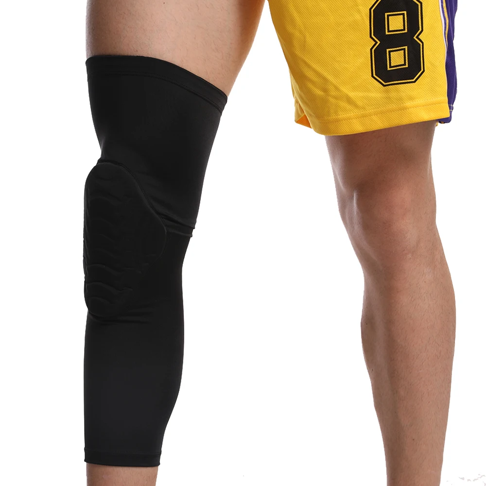 Factory Produces Breathable Elastic Basketball Crash Knee Pads Eva Honeycomb Knee Brace Long Leg Sleeve