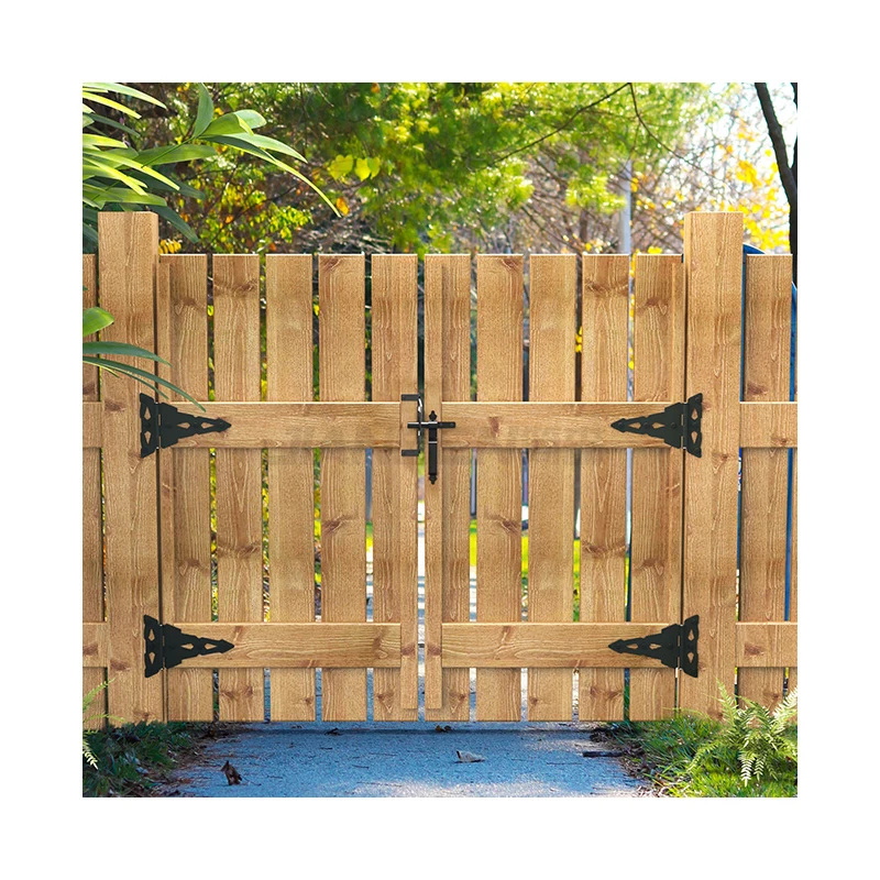 Wooden Fence Hinge with Latch and handle set Gate Hardware Kit Fence Door Lock Accessory For Garden Villa