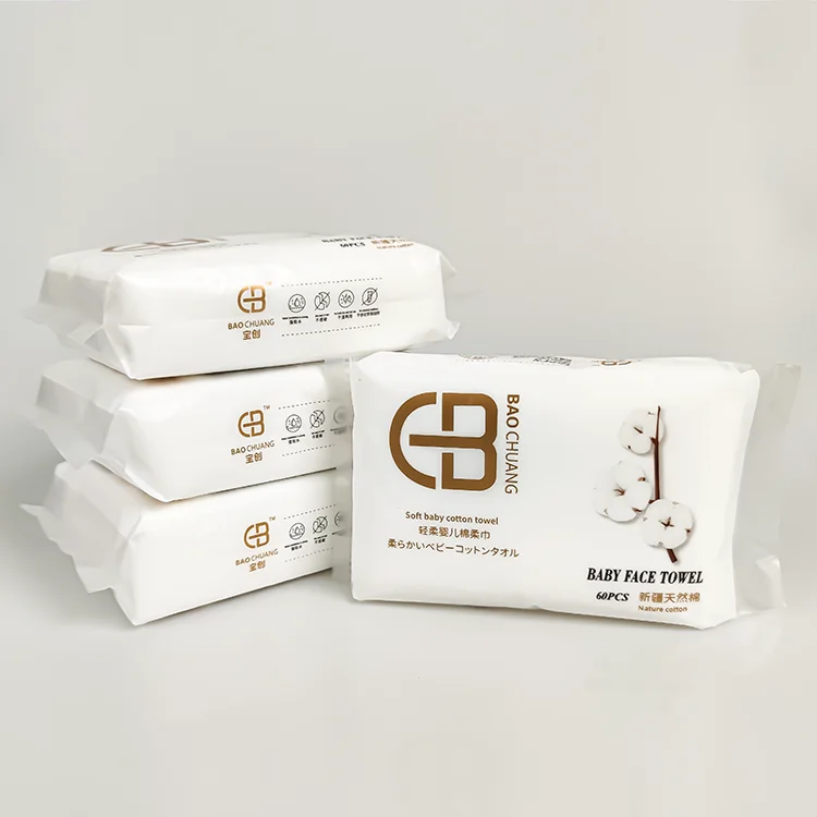 China wholesale Eco friendly Natural Organic pure 100% cotton towel disposable Baby dry and wet one use Towels