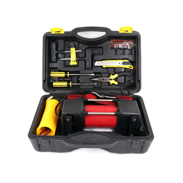 Vehicle inflator pump car tires air pump  toolkit nitrogen tire inflator Electric Portable Air Compressor Pump Double cylinder