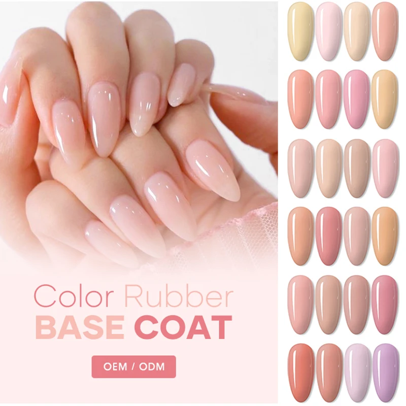 RONIKI wholesale custom logo private label HEMA FREE very good color rubber base coat  2 in 1 gel nail polish