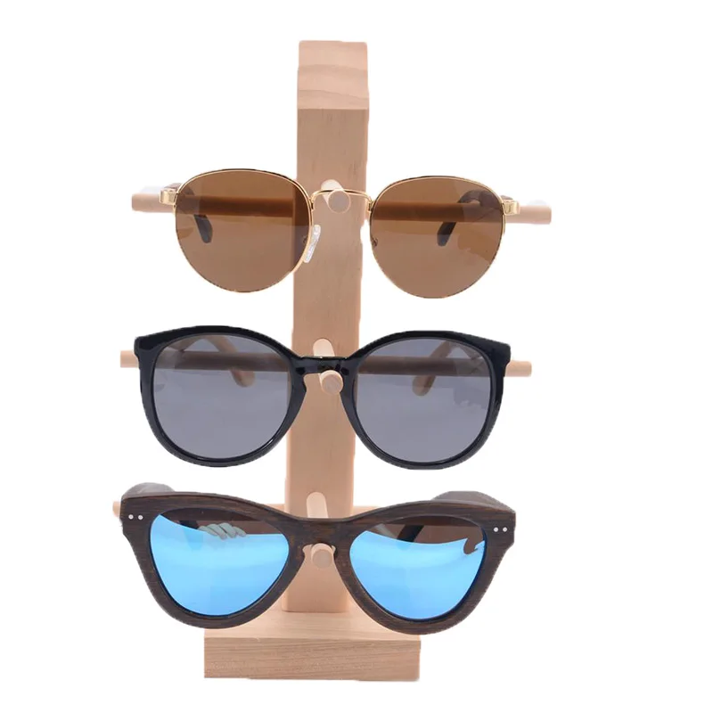 
Factory Directly Wholesale Natural Wooden Bamboo Display Rack Sunglasses Display Stand 