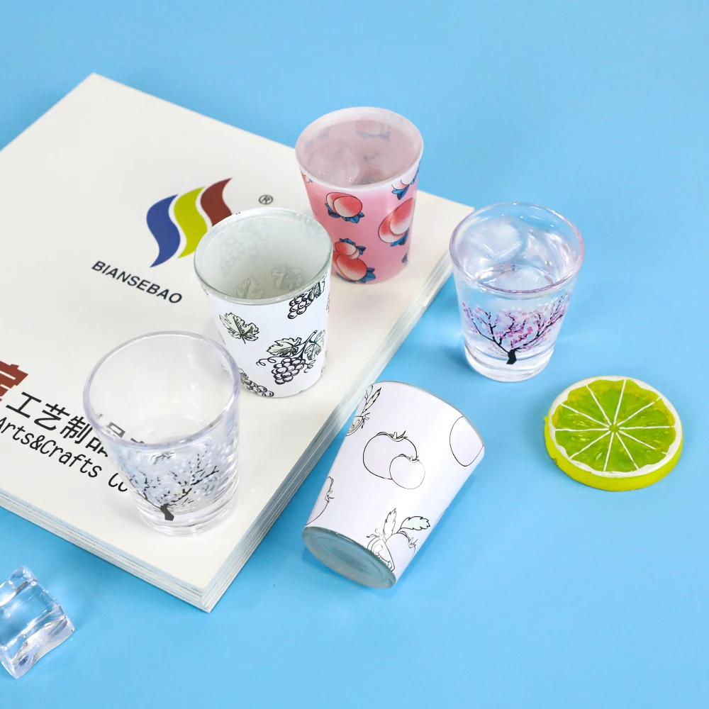 Wholesale Custom Logo 2oz Wine Whiskey Cup Blank Sublimation Espresso Glasses  cold color changing Shot Glass
