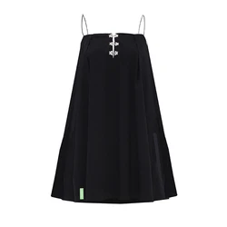 Summer Best-Selling Minimalist Style Cute And Sweet Black Halter Puffy Short Dress