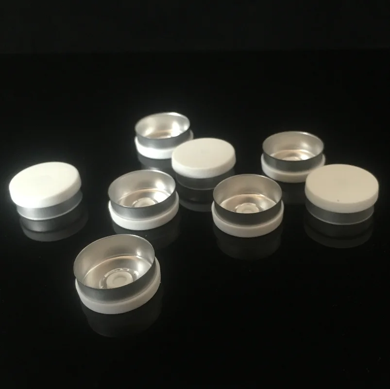 
100pcs 20mm white medical aluminum plastic lids flip vial cap for small injection glass vials 