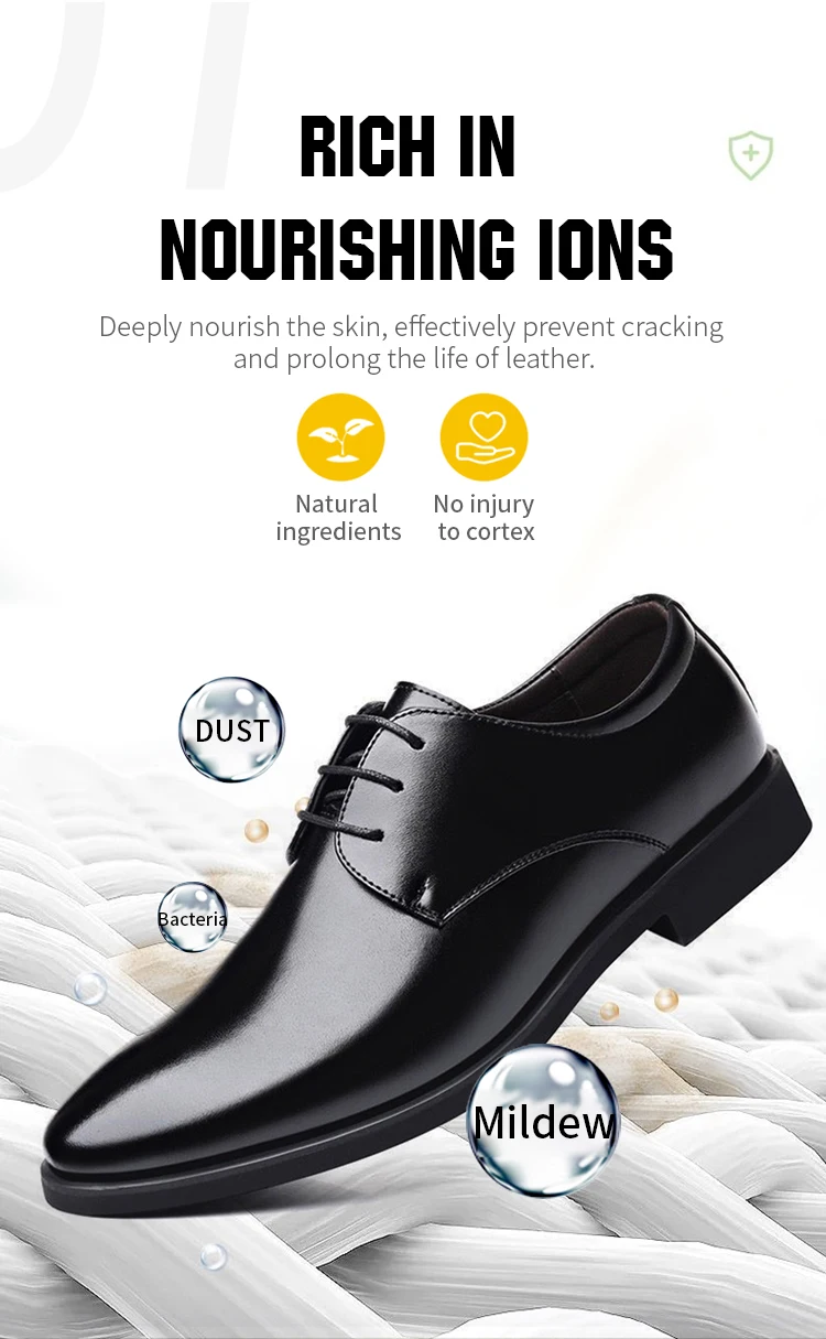 OEM Customizable Long-Lasting Liquid Shoe Polish Rich Carnauba Wax Offers Bright Shine Smooth Leather Treatment Shoe Care