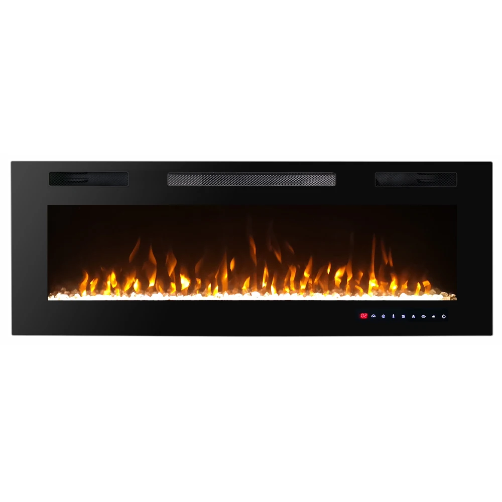 Встроенный декоративный настенный встраиваемый стеклянный панельный комплект, вставка для электрического огнеупорного камина 42/50/60/65/72 дюймов