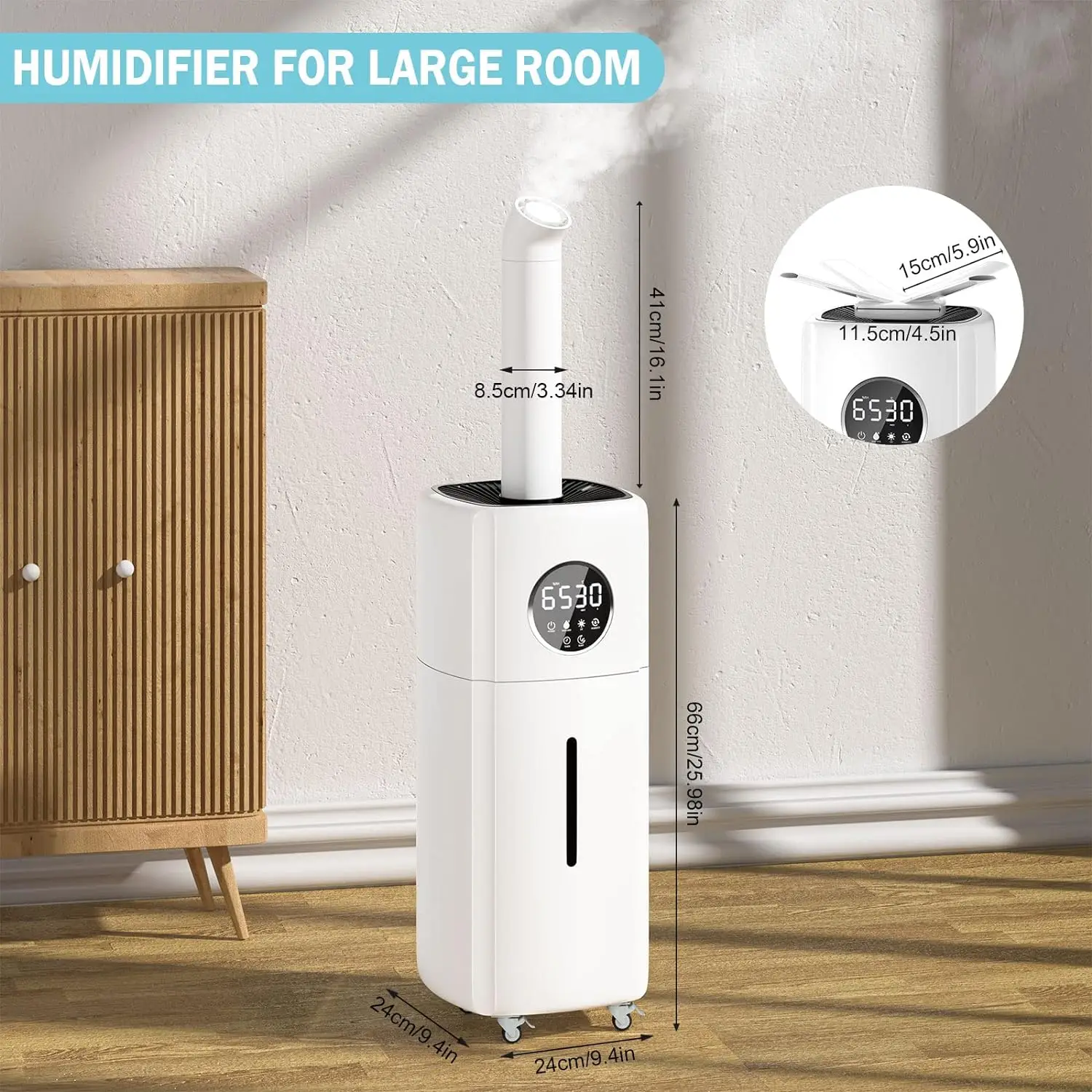 Cold Water Cooling Double Spray Cool Mist 20 25 L Liter Home Smart Air Humidifier for Bedroom Large Room
