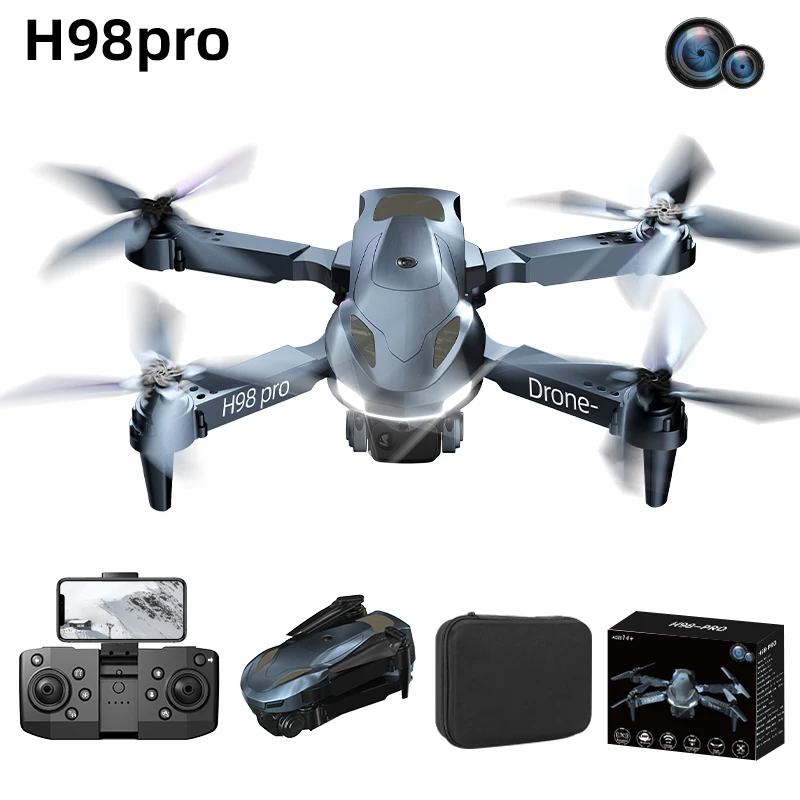 Бесплатный образец H98 VS E88 мини-Дрон с 3-сторонней помехой 4K HD складной Квадрокоптер