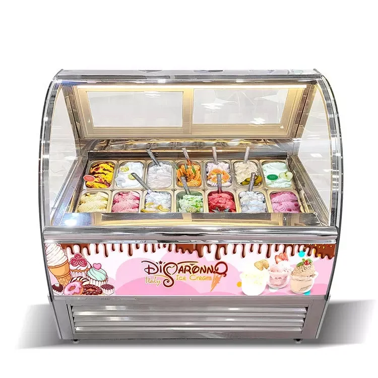 Mvckyi Italian Hard Ice Cream Commercial ice cream display freezer gelato showcase ice cream display freezer