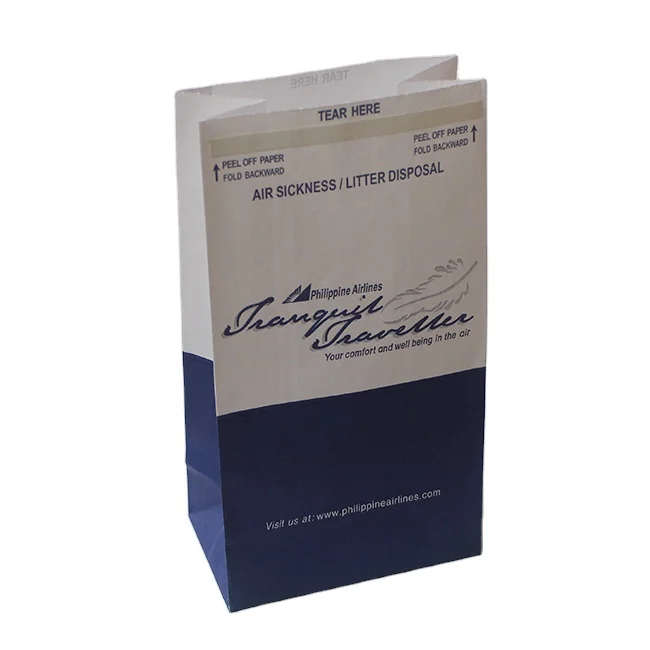 Custom Train/Bus/Airline Paper Logo Printed Barf Bag