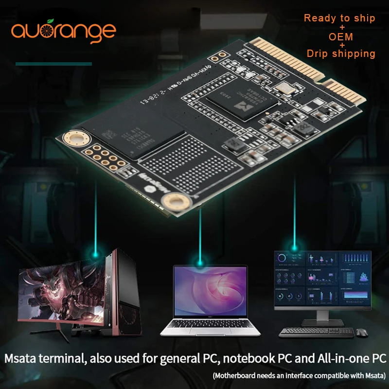 High Speed Msata Ssd 32gb 64gb 128gb 256gb For Mini Pc All In One Pc Msata Ssd
