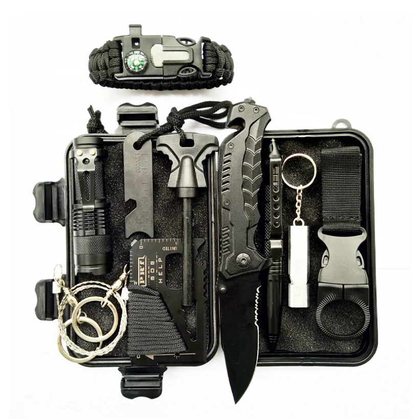 Customized portable outdoor emergency rescue kit on foot waterproof survival Box Camping First aid Kit