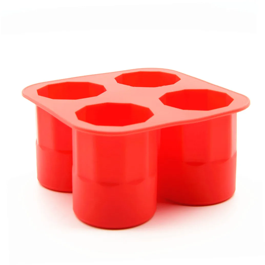 Make Edible Shot Glasses Mold, Gelatin or Candy Shot Glass 4 Cavity Round Silicone Ice Mold Shot Glass