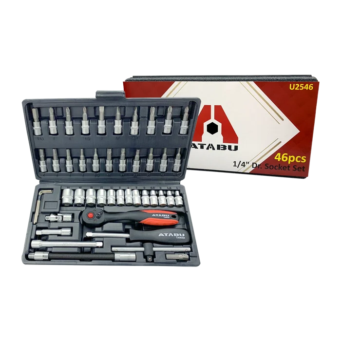 ATABU Hot Selling 46 PCS Socket Set Automotive Auto Repair Tool Set Complete Car Tool Set for Mechanics