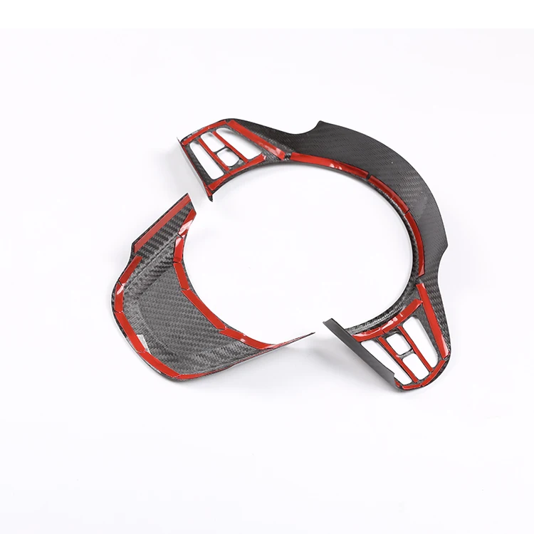 For Toyota GR Supra A90 2019-2022 Real Carbon Fiber Interior Accessories Car Steering Wheel Decoration Panel Cover