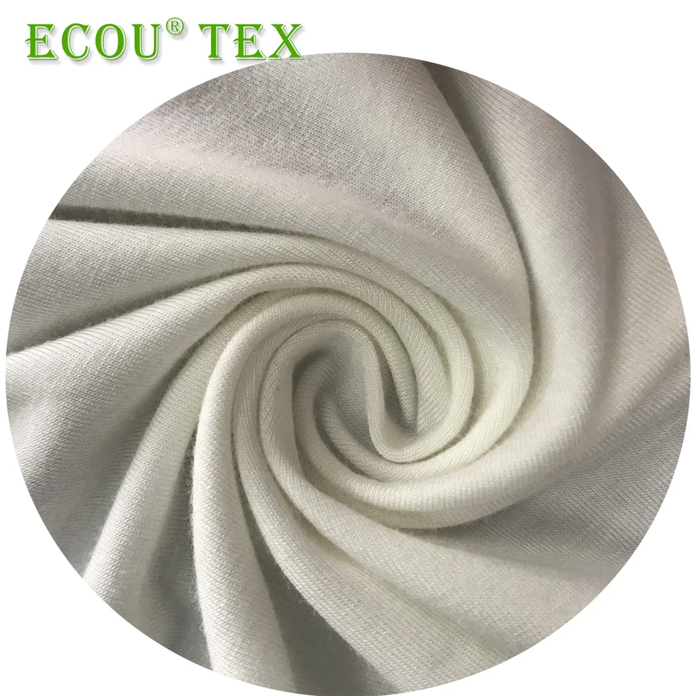 Wholesale organic bamboo charcoal fiber lyocell fabric 1*1 rib knit for baby shirt