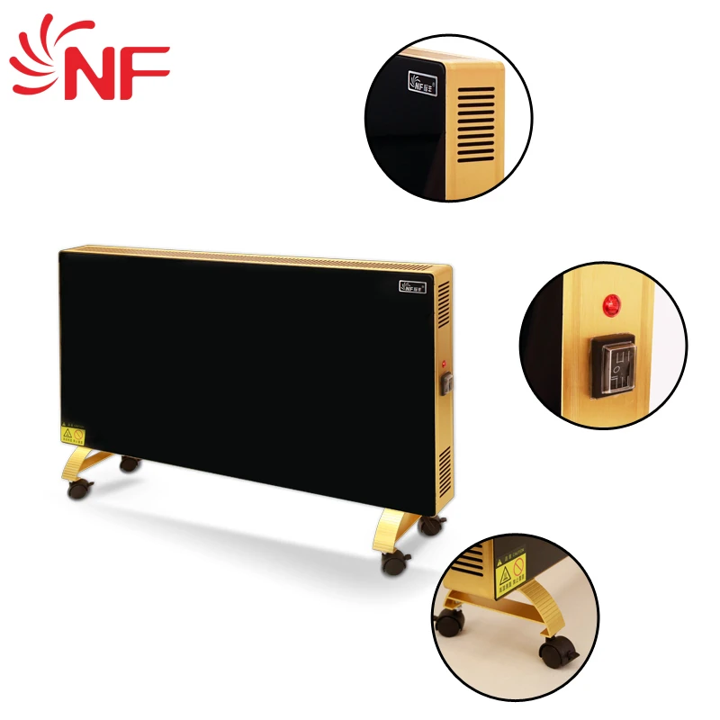 2000W Indoor Tempered Glass Panel Far Infrared Electric Heater With Customized Plug