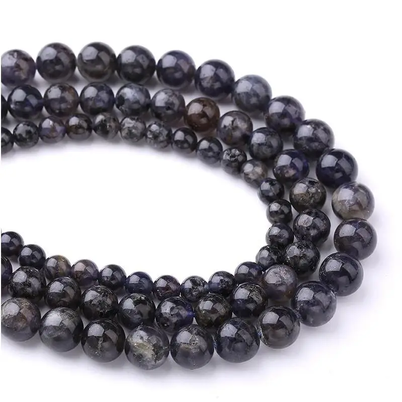 Loose beads natural lapis lazuli round beads semi-finished handmade beaded earrings pendant jewelry accessories in stock