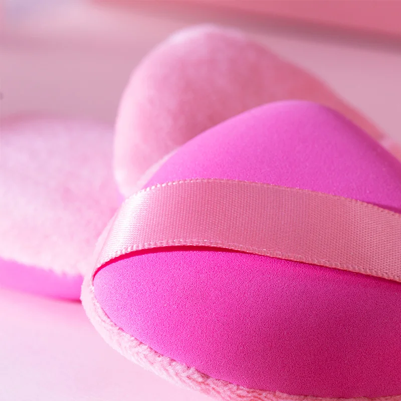 Dual-side Used Velvet Beauty Blending Powder Puff Triangle Foundation Makeup Sponge With Custom Packaging
