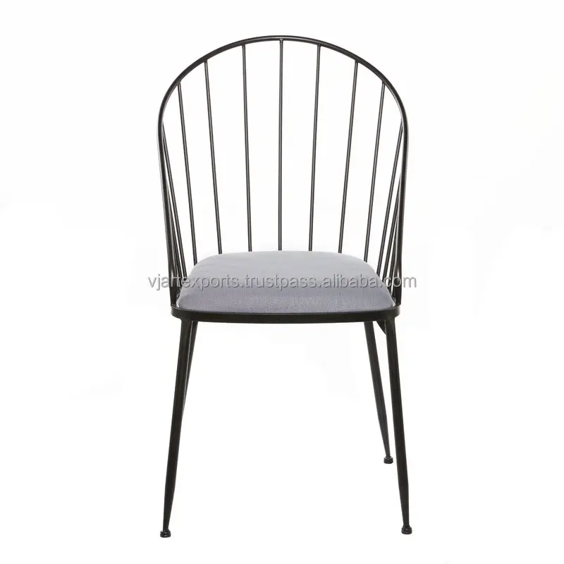 indian direct factory modern western restaurant hotel living room metal iron canvas fabric leisure dining chair